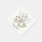 プリンセスキャッスルドラゴンガールズバースデーパーティー スタンダードカクテルナプキン (角)