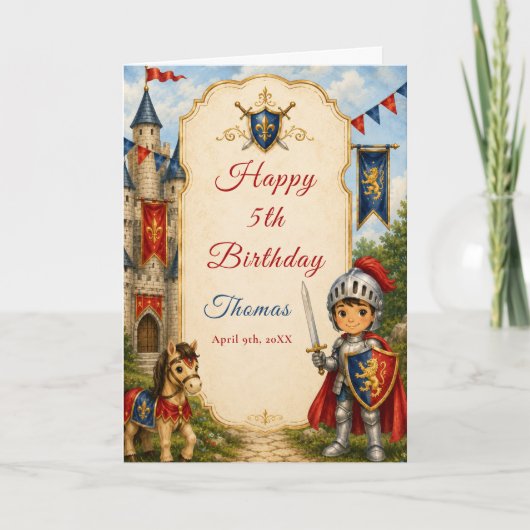 プリンセスキャッスルドラゴン 誕生日カード カード (正面)