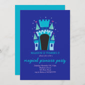 プリンセスキャッスルバウンスハウスバースデーパーティー 招待状 (正面/裏面)