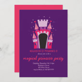 プリンセスキャッスルバウンスハウスバースデーパーティー 招待状 (正面/裏面)