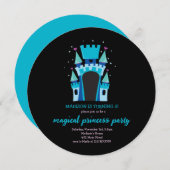 プリンセスキャッスルバウンスハウスバースデーパーティー 招待状 (正面/裏面)