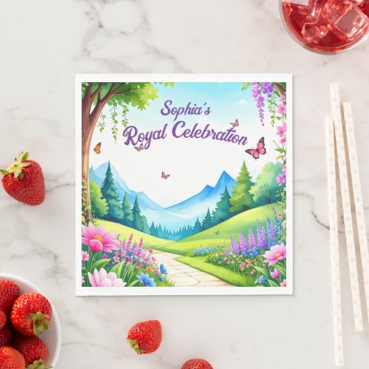 プリンセスキャッスルバースデーパーティナプキンス スタンダードランチョンナプキン (インサイチュ)