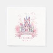 プリンセスキャッスルバースデーパーティーペーパーナプキン スタンダードカクテルナプキン (正面)