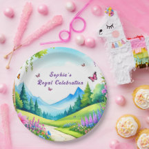 プリンセスキャッスルバースデーパーティー紙プレート