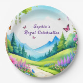 プリンセスキャッスルバースデーパーティー紙プレート ペーパープレート (正面)