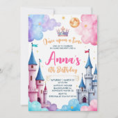 プリンセスキャッスルバースデーパーティー 招待状 (正面)