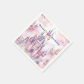 プリンセスキャッスルピンクパープル スタンダードカクテルナプキン (角)