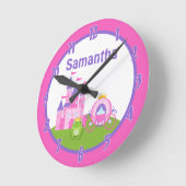 プリンセスキャッスルフロージョパーソナライズされたン時計 ラウンド壁時計 (傾斜)