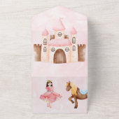 プリンセスキャッスルホース誕生日パーティー オールインワン招待状 (外側)