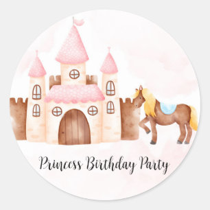 プリンセスキャッスルホース誕生日パーティー ラウンドシール
