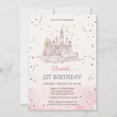 プリンセスキャッスルポニーウォーターカラー 招待状 (正面)