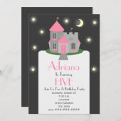 プリンセスキャッスルムーン&スターズ誕生パーティー 招待状 (正面/裏面)