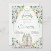 プリンセスキャッスル王室のミントグリーンキンセアニェラ 招待状 (正面)