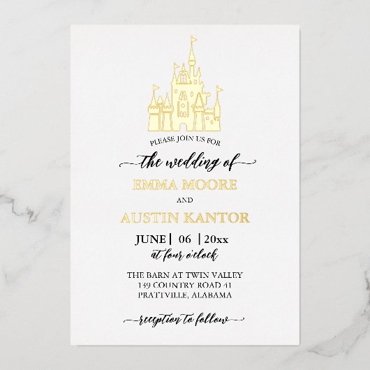 プリンセスキャッスル結婚ズ 箔招待状 (正面)