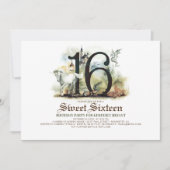 プリンセスキャッスル16番目の誕生日Sweet sixteen 招待状 (正面)