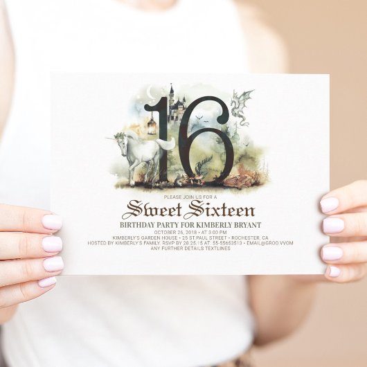 プリンセスキャッスル16番目の誕生日Sweet sixteen 招待状