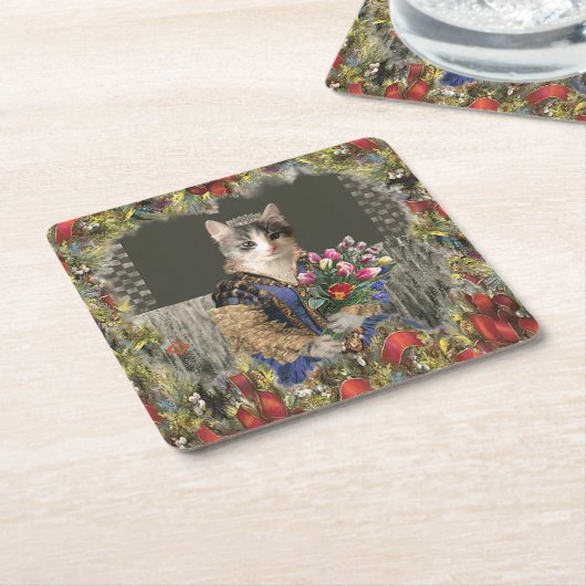 プリンセスキャッ王室のトクリスマス紙コースター スクエアペーパーコースター (アングル)