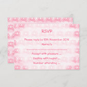 プリンセスキャリッジの淡いピンクのパターン 出欠カード (正面/裏面)