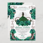 プリンセスキャリッジグリーンウエスタンキンセニェラ 招待状 (正面/裏面)