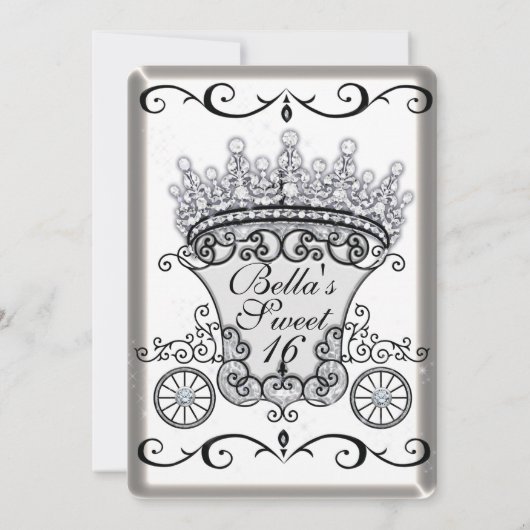 プリンセスキャリッジジュエルパーティー誕生日招待状 招待状 (裏面)