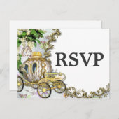 プリンセスキャリッジテーマウェディングRSVPポストカード インビテーションポストカード (正面/裏面)
