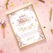 プリンセスキャリッジフローラベビーシャワーおむつラッフル ポスター