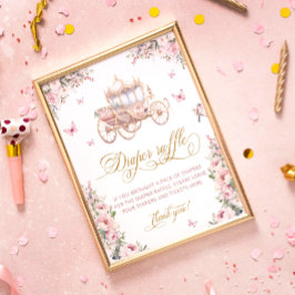 プリンセスキャリッジフローラベビーシャワーおむつラッフル ポスター