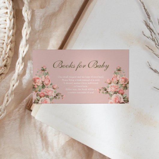 プリンセスキャリッジヴィンテージピンクローズブックスベビー エンクロージャーカード