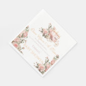 プリンセスキャリッジヴィンテージピンクローゼベビーシャワー スタンダードランチョンナプキン (角)