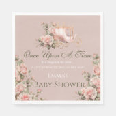 プリンセスキャリッジヴィンテージピンクローゼベビーシャワー スタンダードランチョンナプキン (正面)