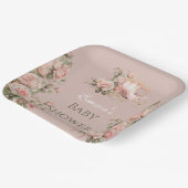 プリンセスキャリッジヴィンテージピンクローゼベビーシャワー ペーパープレート (傾斜あり)