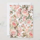 プリンセスキャリッジヴィンテージピンクローゼベビーシャワー 招待状 (裏面)