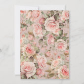 プリンセスキャリッジヴィンテージピンクローゼベビーシャワー 招待状 (裏面)