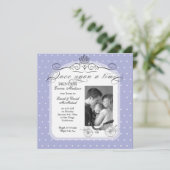 プリンセスキャリッジ水玉模様スワール写真ベビーガール 案内状 (スタンド正面)