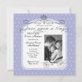 プリンセスキャリッジ水玉模様スワール写真ベビーガール 案内状 (正面)