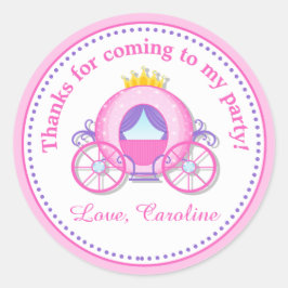 プリンセスキャリッジ誕生日パーティーメッセージカードシール ラウンドシール