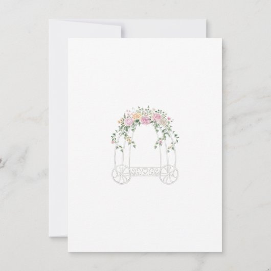 プリンセスキャリッジ赤面ベビーシャワーありがとう 招待状 (裏面)