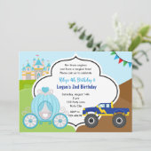 プリンセスキャリッジ&モンスタートラック共同誕生日 招待状 (スタンド正面)