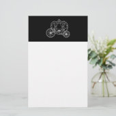 プリンセスキャリッジ、黒に白。 便箋 (スタンド正面)