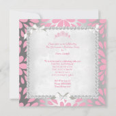 プリンセスキンセアニェラかわいらしフローラピンク誕生日 招待状 (裏面)