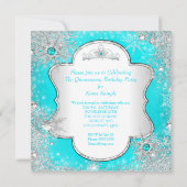 プリンセスキンセアニェラアクアティール（緑がかった色）ウィンターワンダーランド 招待状 (裏面)