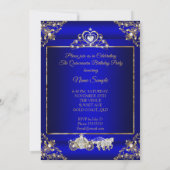 プリンセスキンセアニェラエリートブルー王室の金ゴールド 招待状 (裏面)