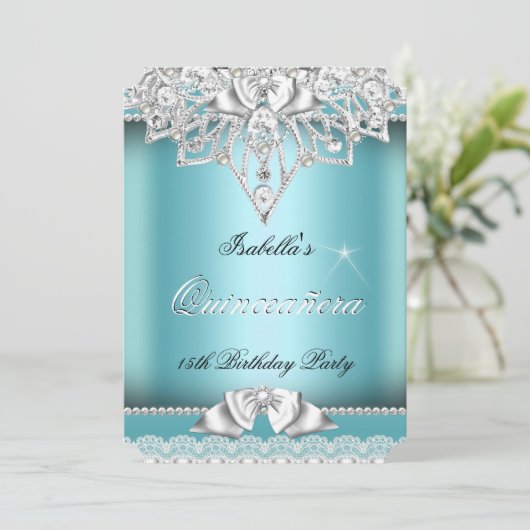 プリンセスキンセアニェラガールティール（緑がかった色）レース15thパーティー3 招待状 (スタンド正面)