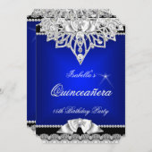 プリンセスキンセアニェラガール王室のブルー15th 招待状 (正面/裏面)