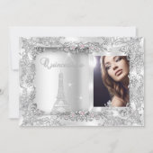 プリンセスキンセアニェラシルバーフォトパーティー 招待状 (正面)