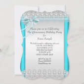 プリンセスキンセアニェラティール（緑がかった色）ブルーレースパールティアラ 招待状 (裏面)