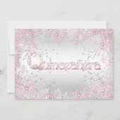 プリンセスキンセアニェラバースデーパーティーピンクシルバー 招待状 (裏面)