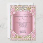 プリンセスキンセアニェラピンクパールバースデーパーティー 招待状 (裏面)