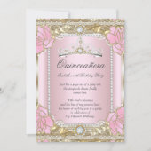 プリンセスキンセアニェラピンク金ゴールドダイアモンドティアラ 招待状 (正面)