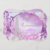 プリンセスキンセアニェラマジカルパープルシルバー2 招待状 (正面/裏面)